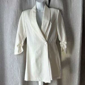 Fashion Nova Cream Shorts Romper Blazer